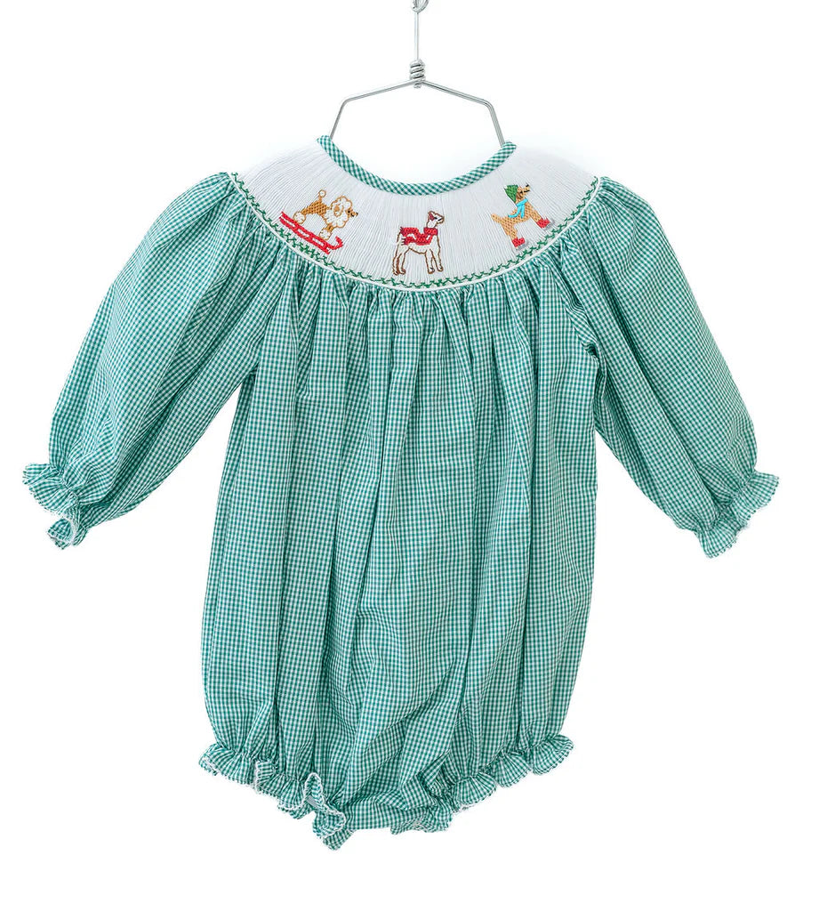 Smocked Snow Dogs Bubble