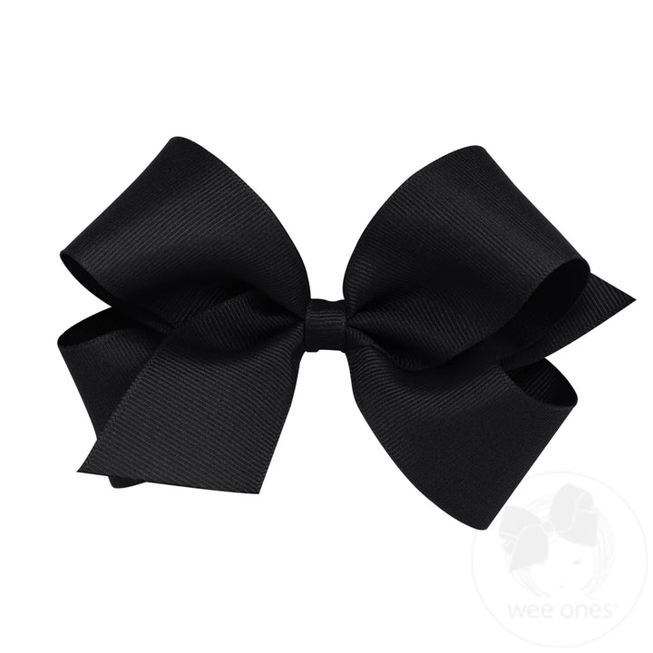 Classic Black Grosgrain Hair Bow (Plain Wrap)