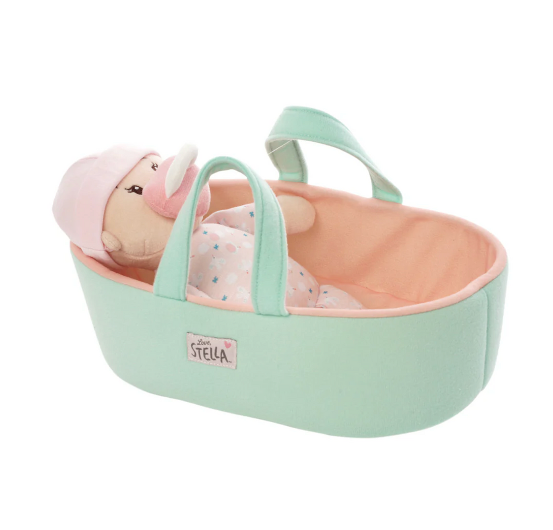 Love, Stella My First Doll Peach &  Bassinet