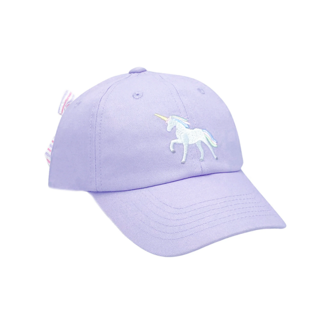 Rainbow Unicorn Bow Baseball Hat (Youth)