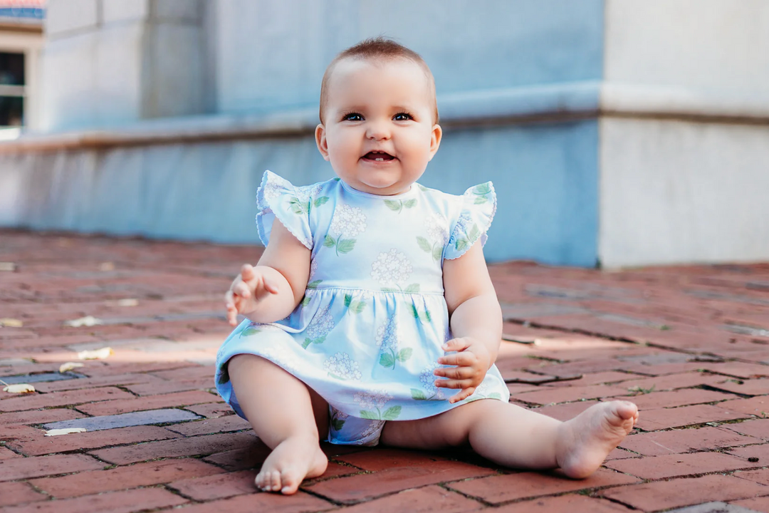 Hydrangea Pima Baby Girl Dress