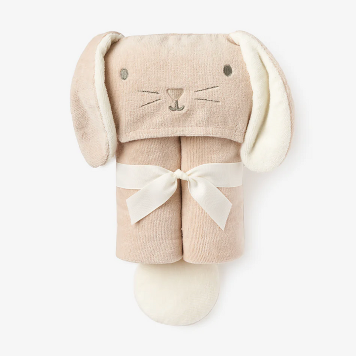 Taupe Bunny Hooded Baby Bath Wrap