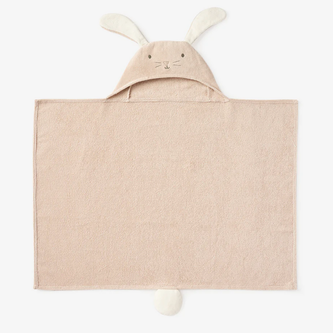 Taupe Bunny Hooded Baby Bath Wrap