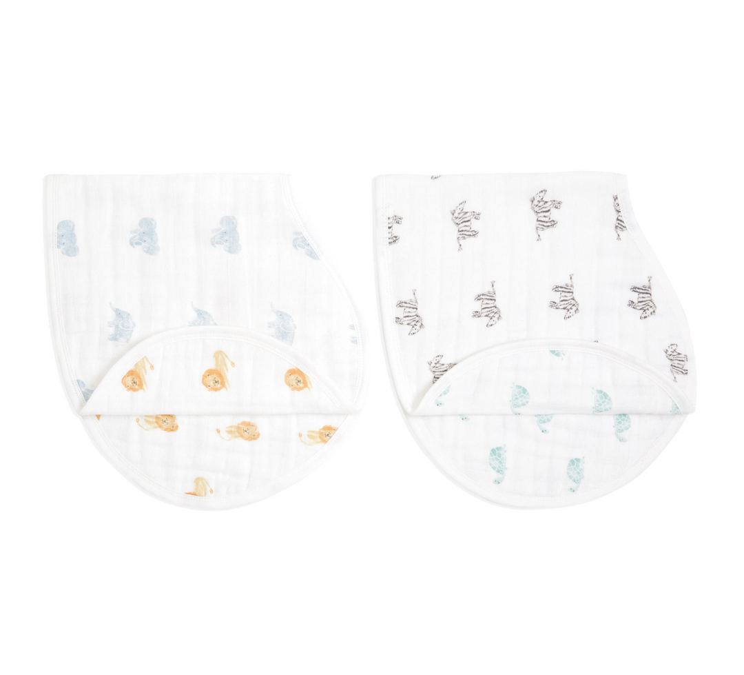 Animal Kingdom 2-Pack Organic Burpy Bibs