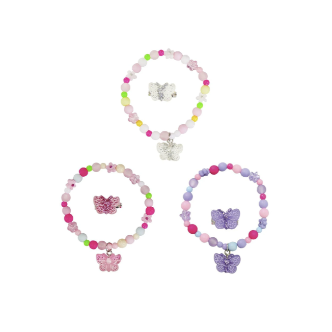 Sparkle Butterfly Bracelet & Ring Set