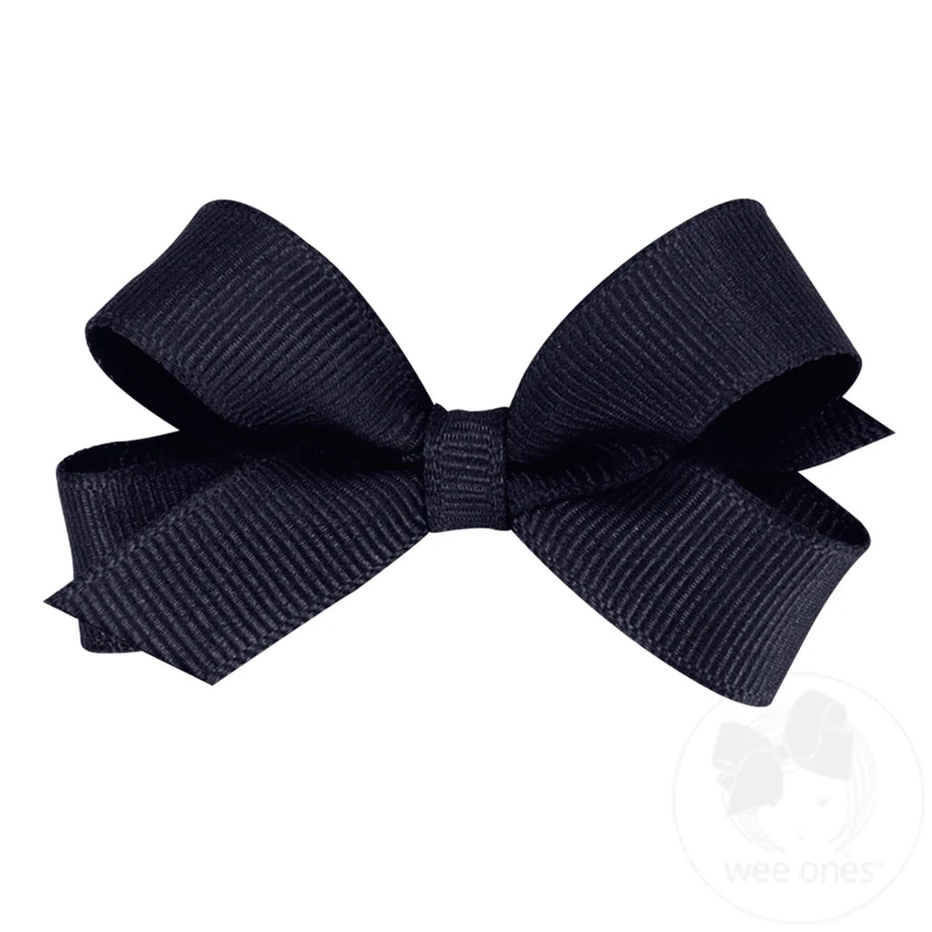 Classic Black Grosgrain Hair Bow (Plain Wrap)