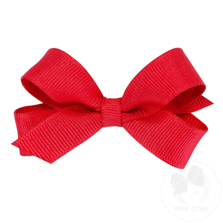 Classic Red Grosgrain Hair Bow (Plain Wrap)