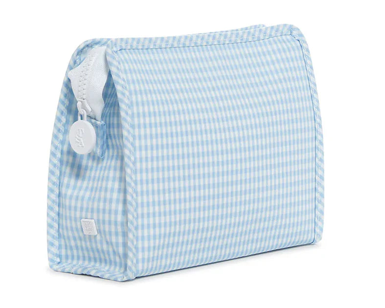 Roadie Medium Zip Pouch- Gingham Sky