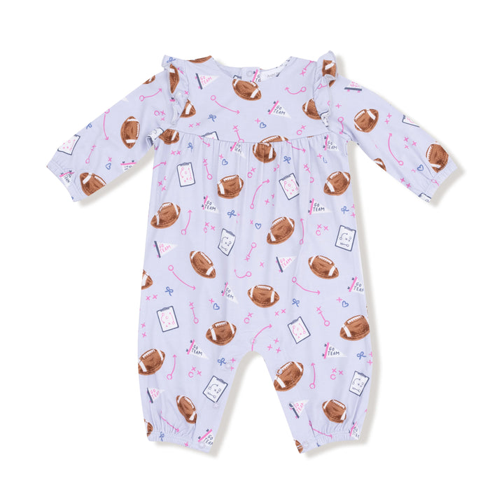 Touchdown Time- Lavender- Ruffle Sleeve Romper