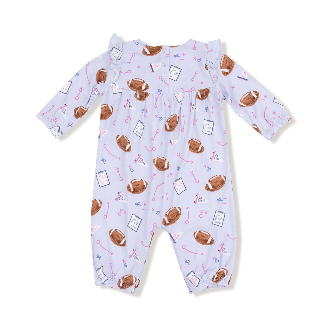 Touchdown Time- Lavender- Ruffle Sleeve Romper