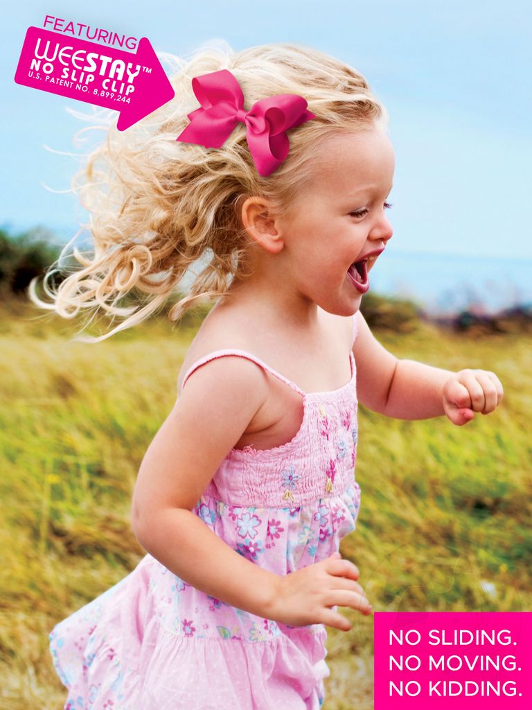 Medium Signature Collegiate Logo Print Grosgrain Hair Bow