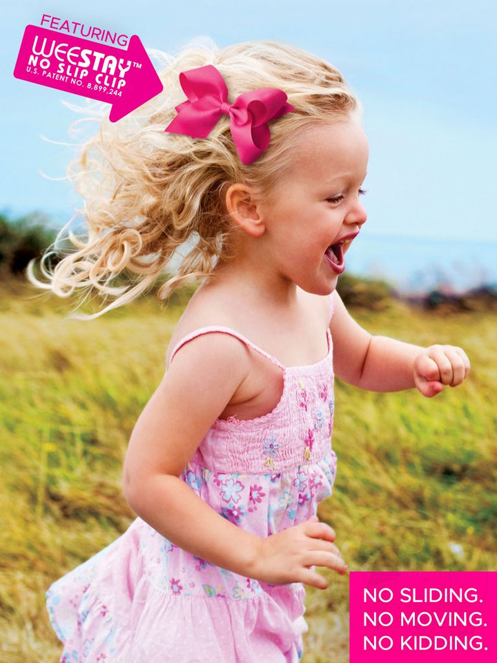 Medium Signature Collegiate Logo Print Grosgrain Hair Bow