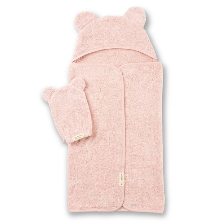 Hooded Towel + Wash Mitt Set Blush: Pink
