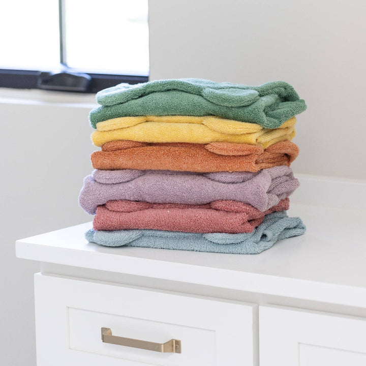 Hooded Towel + Wash Mitt Set Fog: Blue