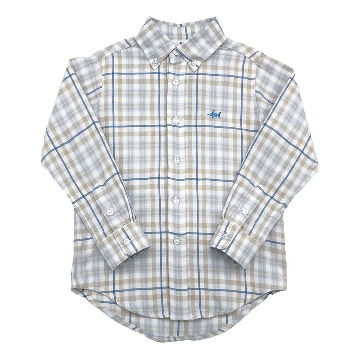 Carter Oxford Shirt Khaki Blue Plaid