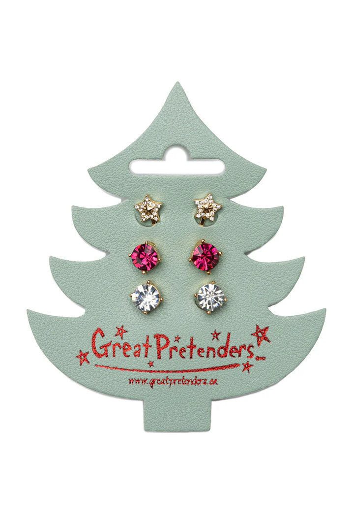 Holiday Pleather Tree Clip on Earrings