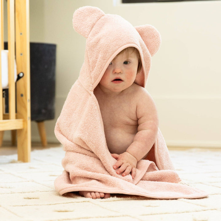 Hooded Towel + Wash Mitt Set Blush: Pink