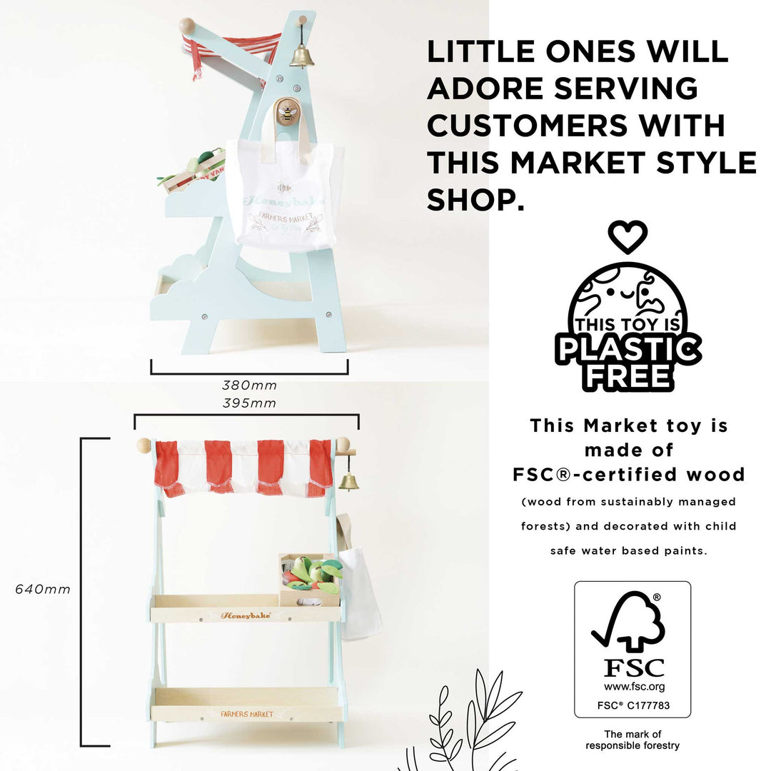 Wooden Market Stall & Fruit Play Food Crate