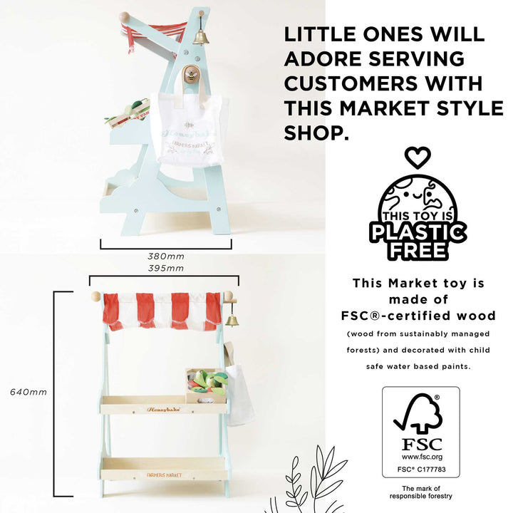 Wooden Market Stall & Fruit Play Food Crate