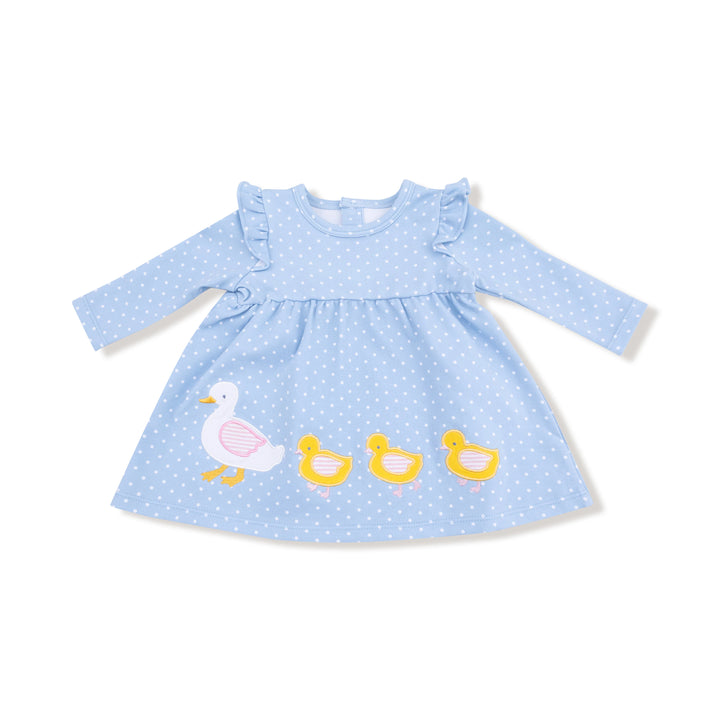 L/S Chambray blue Dot with Duck Family