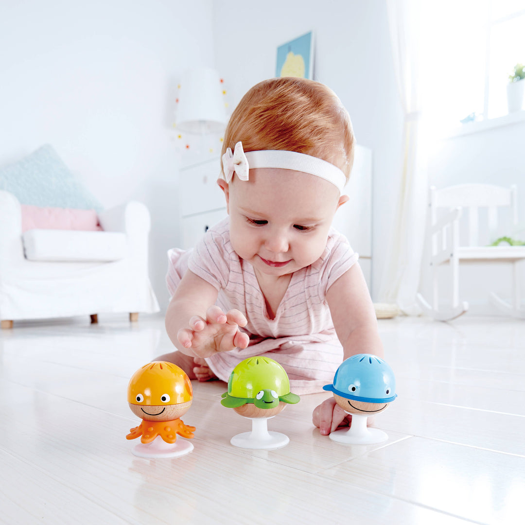 Sea Animals Rattle Set - Octopus, Turtle & Whale Toys
