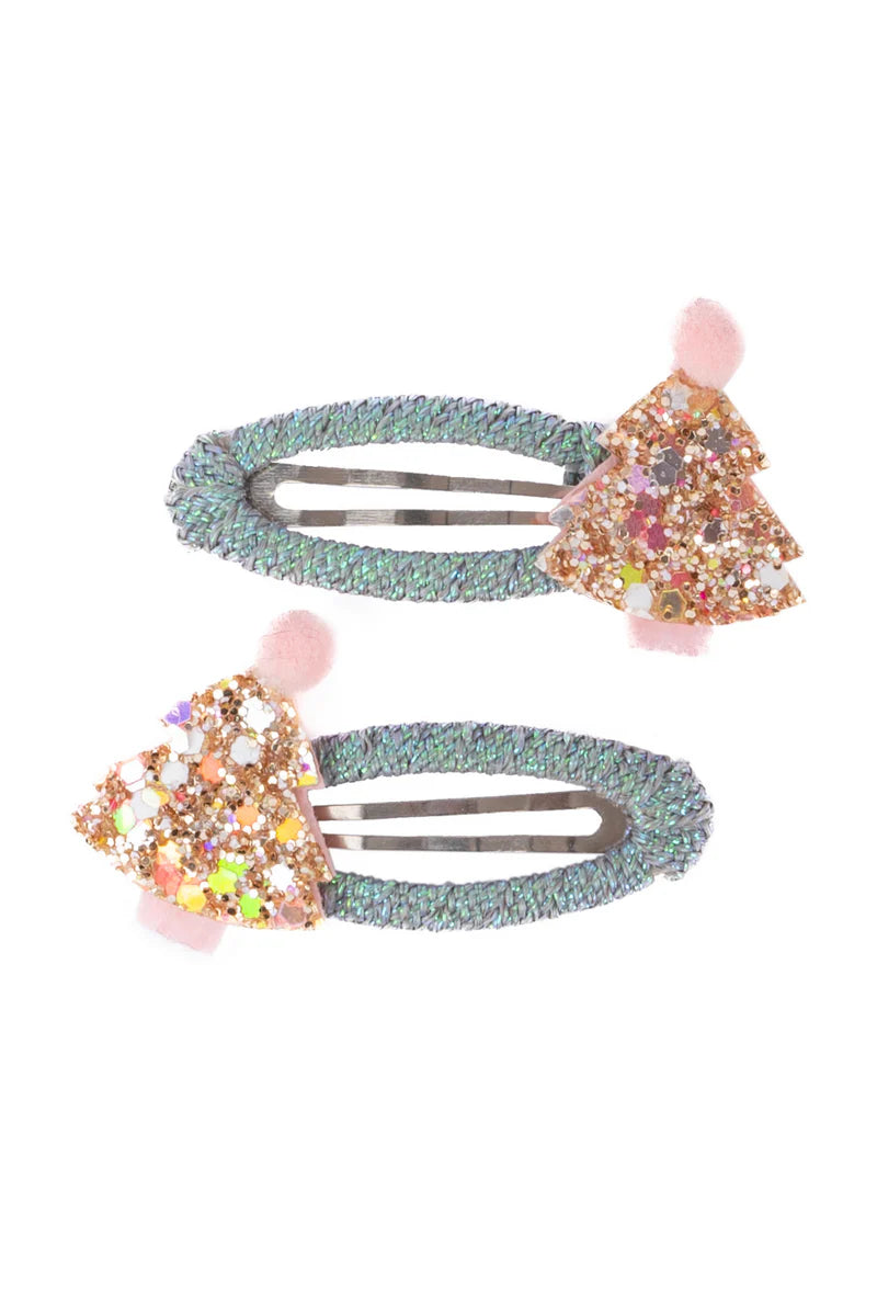 Minty Christmas Holiday Hair Clips- 2 piece