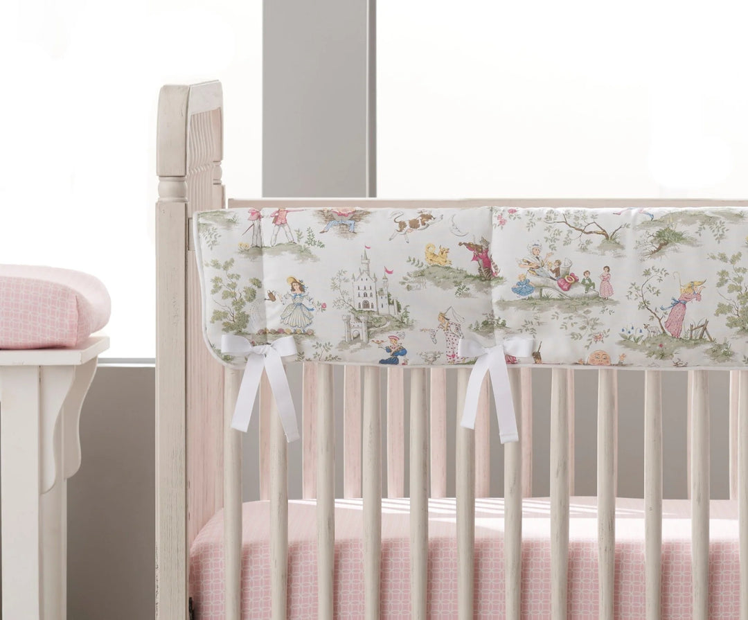 Nursery Rhyme Toile Crib Rail Cover