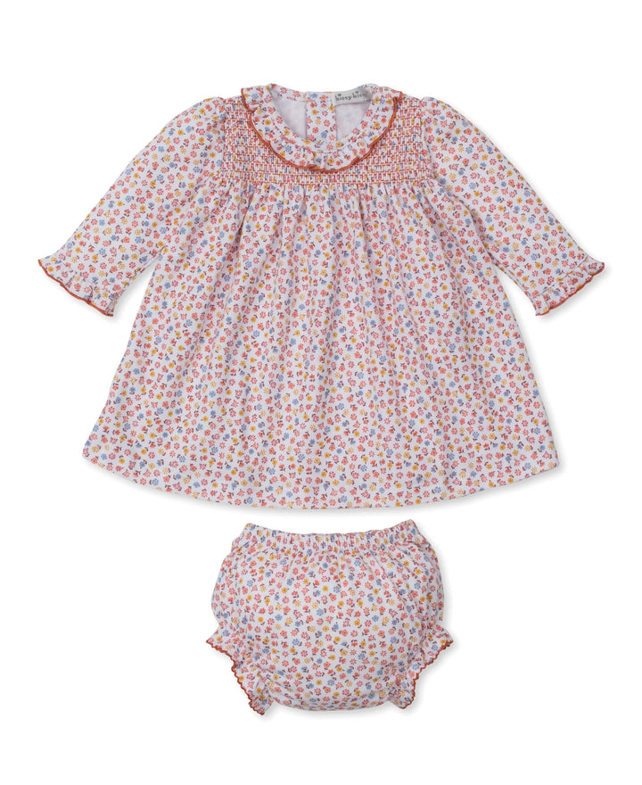 Patchwork Pumpkin Floral Smocked Dress Set