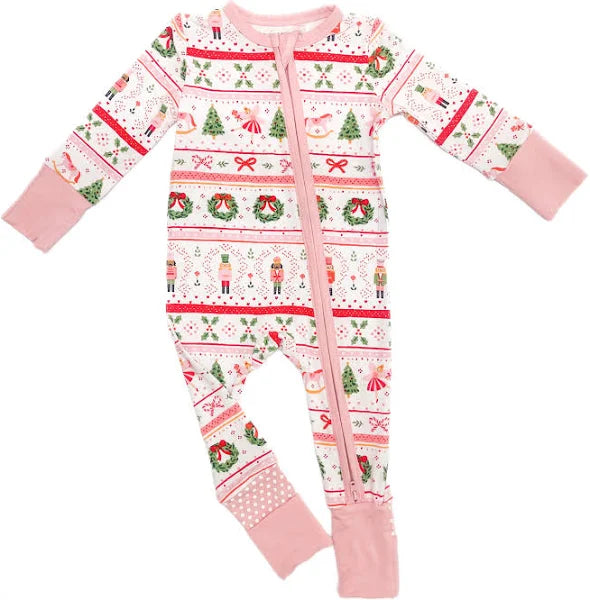 Sugar Plum Fairy - Nutcracker Fair Isle - Pink  Convertible Romper