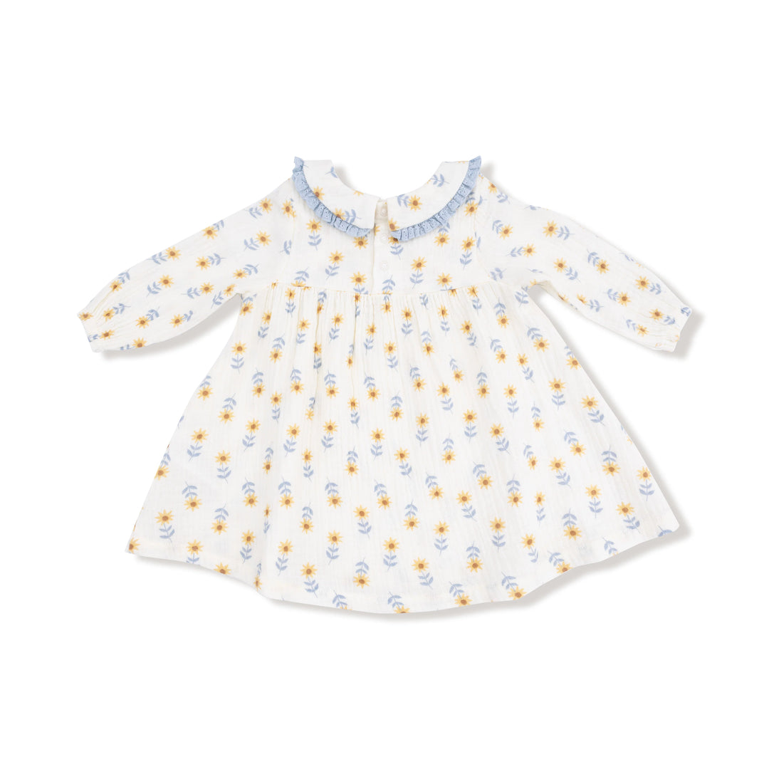 Western Sunflower Peter Pan Collar Dress and Leggings