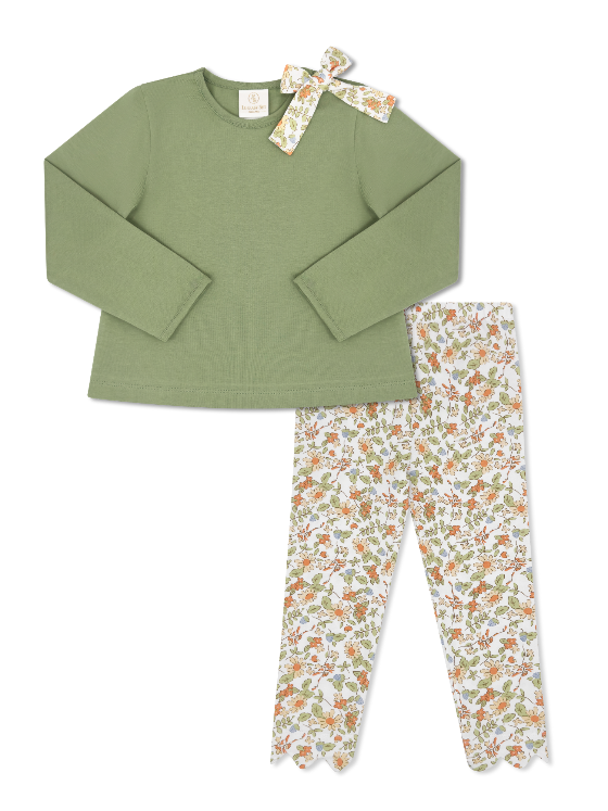 Madeline Legging Set Saybrook Sage Knit and Hearthside Floral
