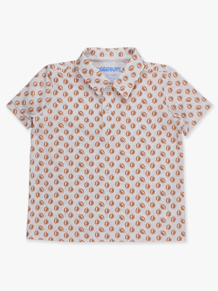 Football Frenzy Knit Short Sleeve Performance Polo