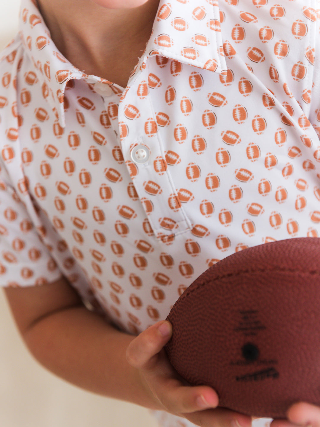 Football Frenzy Knit Short Sleeve Performance Polo