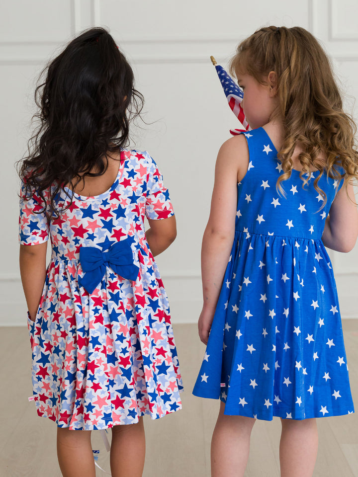 Tie Shoulder Twirl Dress