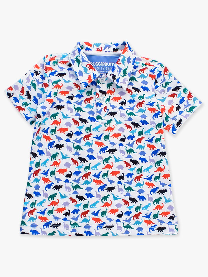 Dino Roar Knit Short Sleeve Performance Polo