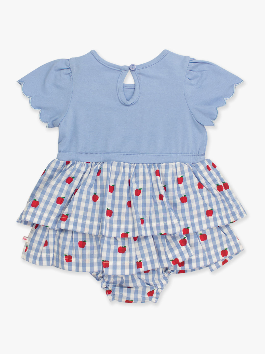 Apple Orchard Mixed Media Short Sleeve Skirted Romper