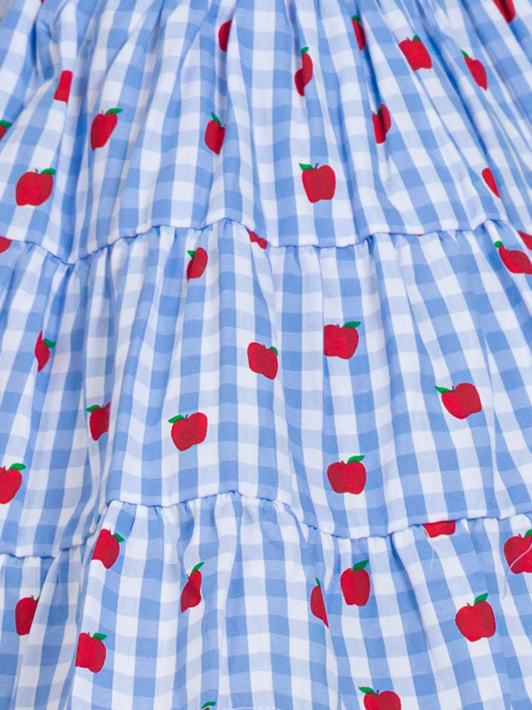 Apple Orchard Mixed Media Short Sleeve Tiered Dress