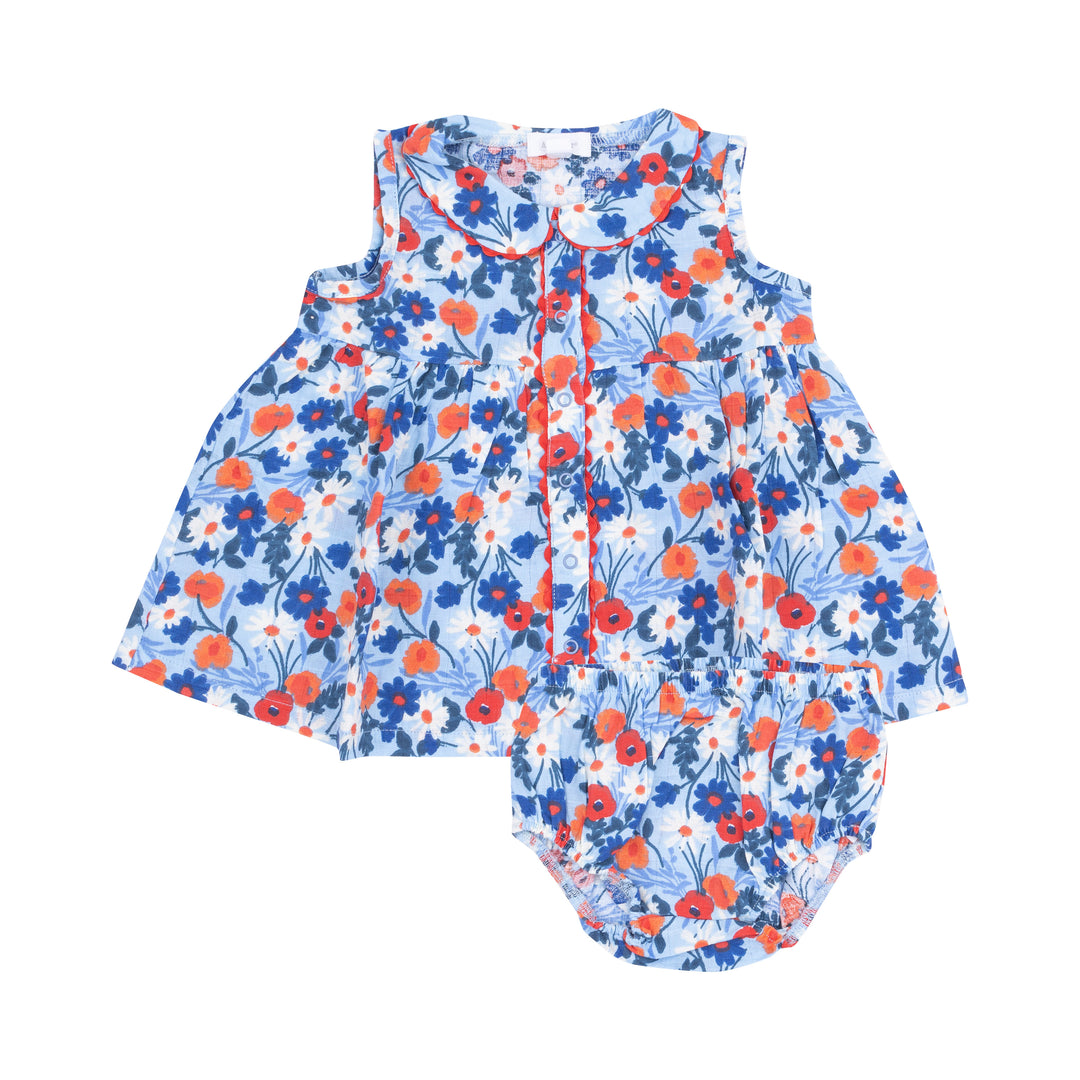 Poppy Days The Jill-Peter Pan Collar With Ric Rac Trim And Diaper Cover