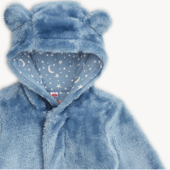 Winter Sky Minky Bear Footie