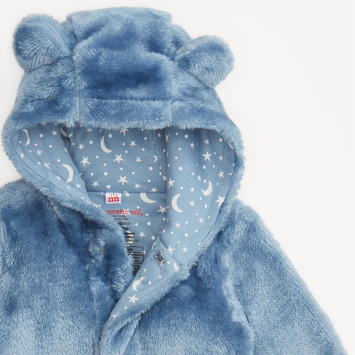 Winter Sky Minky Bear Footie
