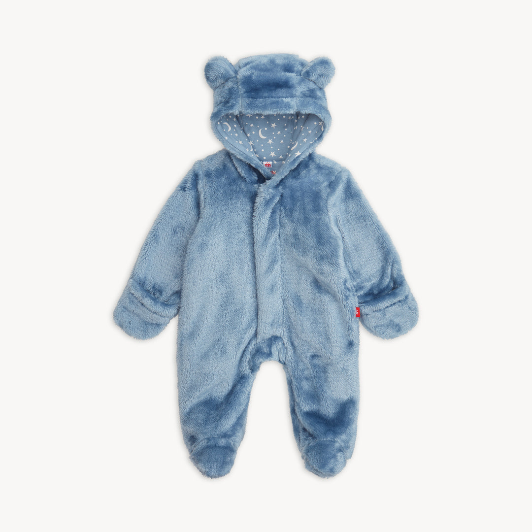 Winter Sky Minky Bear Footie