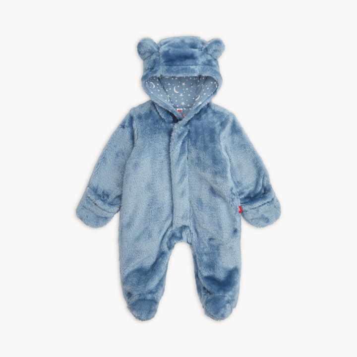 Winter Sky Minky Bear Footie