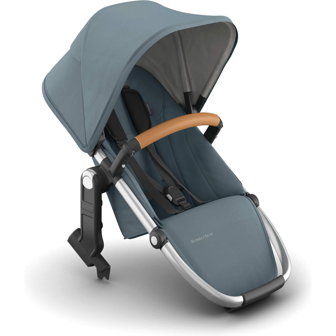 UPPAbaby Vista RumbleSeat V3 second seat attached to a stroller, one of the best UPPAbaby stroller accessories for growing families