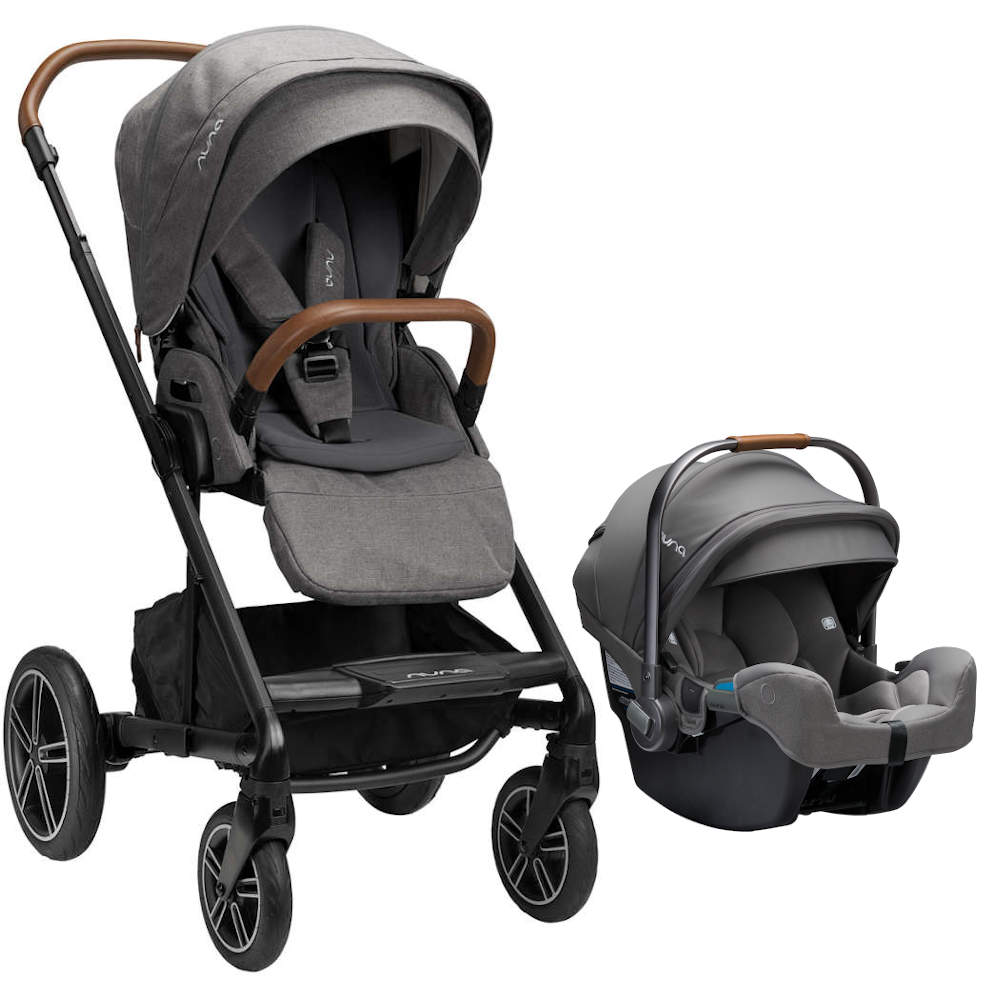 Nuna MIXX Next stroller with PIPA RX infant car seat attached as a travel system