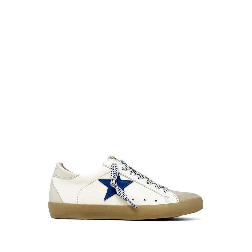 White and navy shushop kids / toddler shoes. 