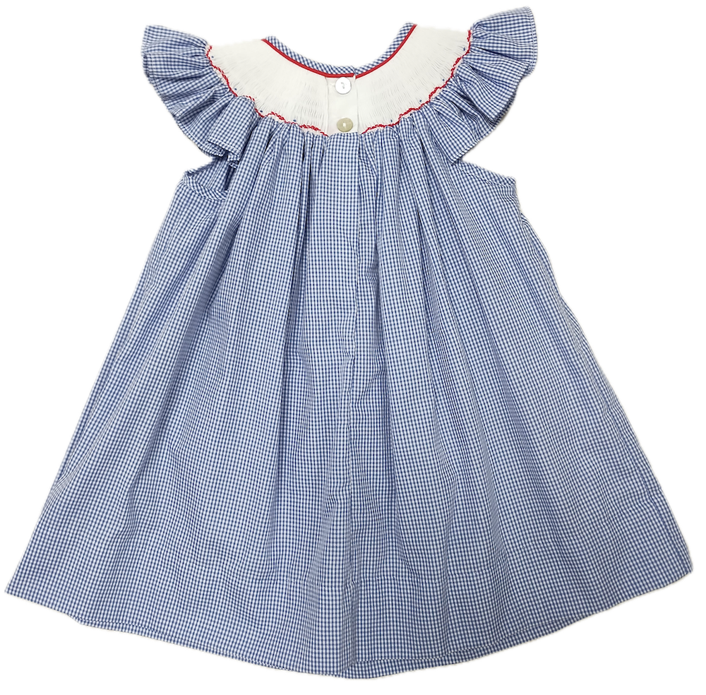 Back to School Hand Smocked Girls Bishop Dress by Marco & Lizzy - alternate view
