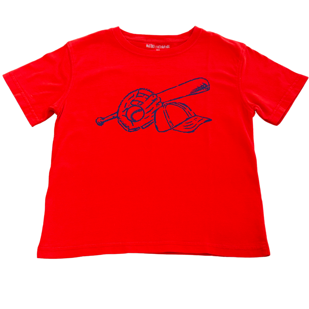 Red & Navy Baseball T-Shirt by Mustard & Ketchup Kids - kids t-shirt
