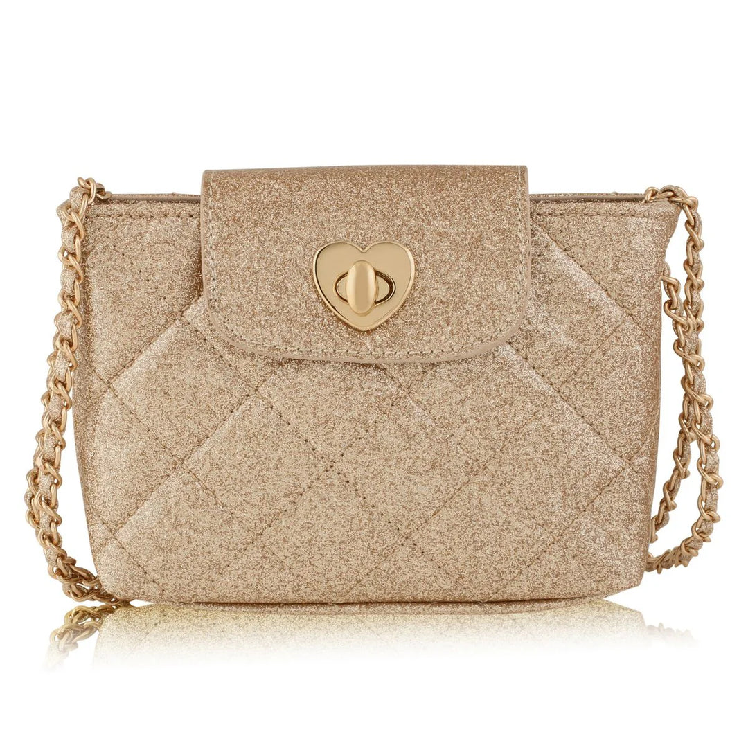 Gold Glitter Paige Handbag