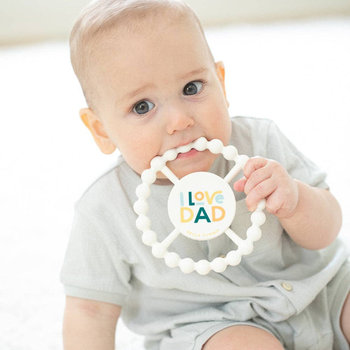 I Love Dad Happy Teether: Off White
