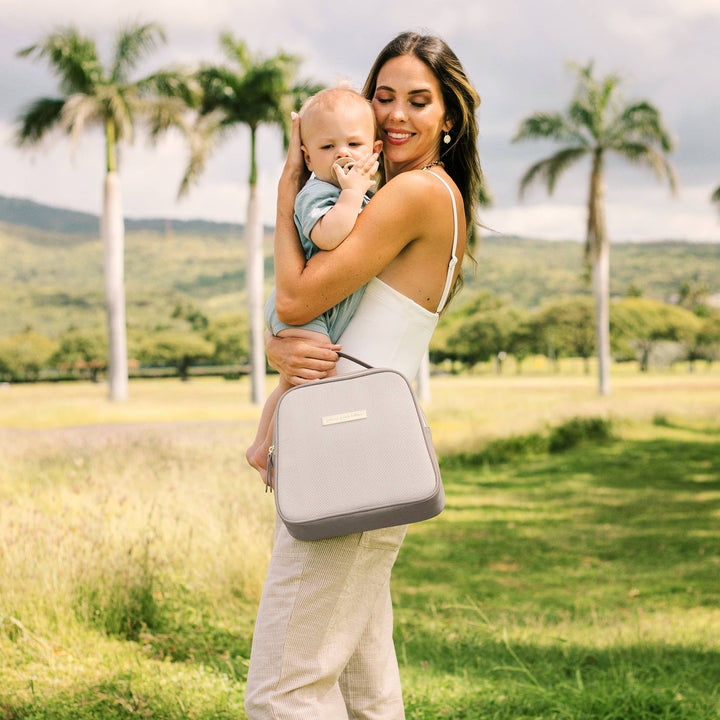 TANDEM BOTTLE & LUNCH TOTE - GREY MATTE CABLE STITCH